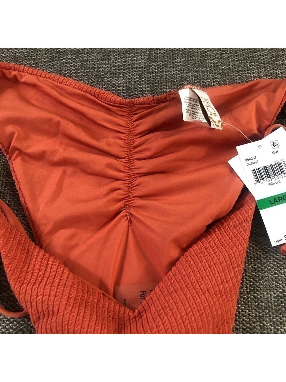 WOMEN’S BECCA Beccaswim Pucker Up Tie Side Swim Bottom Swimwear L Ginger - Picture 12 of 16
